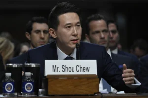 Shou Zi Chew, CEO of TikTok, testifies during the US Senate Judiciary Committee hearing, "Big Tech and the Online Child Sexual Exploitation Crisis," in Washington, DC, on January 31, 2024. (Photo by ANDREW CABALLERO-REYNOLDS / AFP)