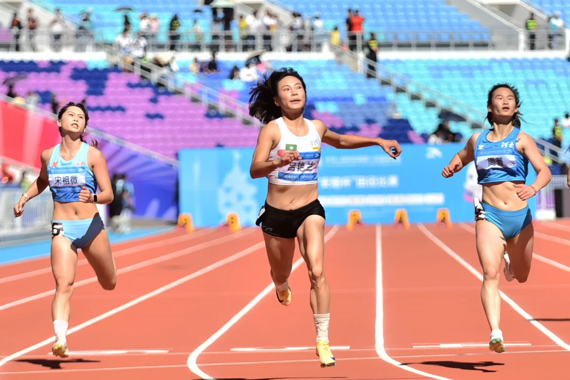 田徑呂艷蘭(LOI IM LAN)(中)破澳門紀錄晉級明日女子100米複賽 credit ID